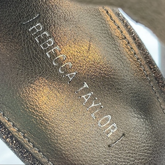 REBECCA TAYLOR Skylar Glitter Pumps Silver suede stiletto heels womens size 7.5 - Picture 6 of 6